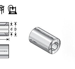 Amana Tool - RB-102 High Precision Steel Router Collet Reducer 1/4 Overall Dia x 1/8 Inner