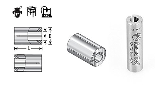 Amana Tool - RB-102 High Precision Steel Router Collet Reducer 1/4 Overall Dia x 1/8 Inner