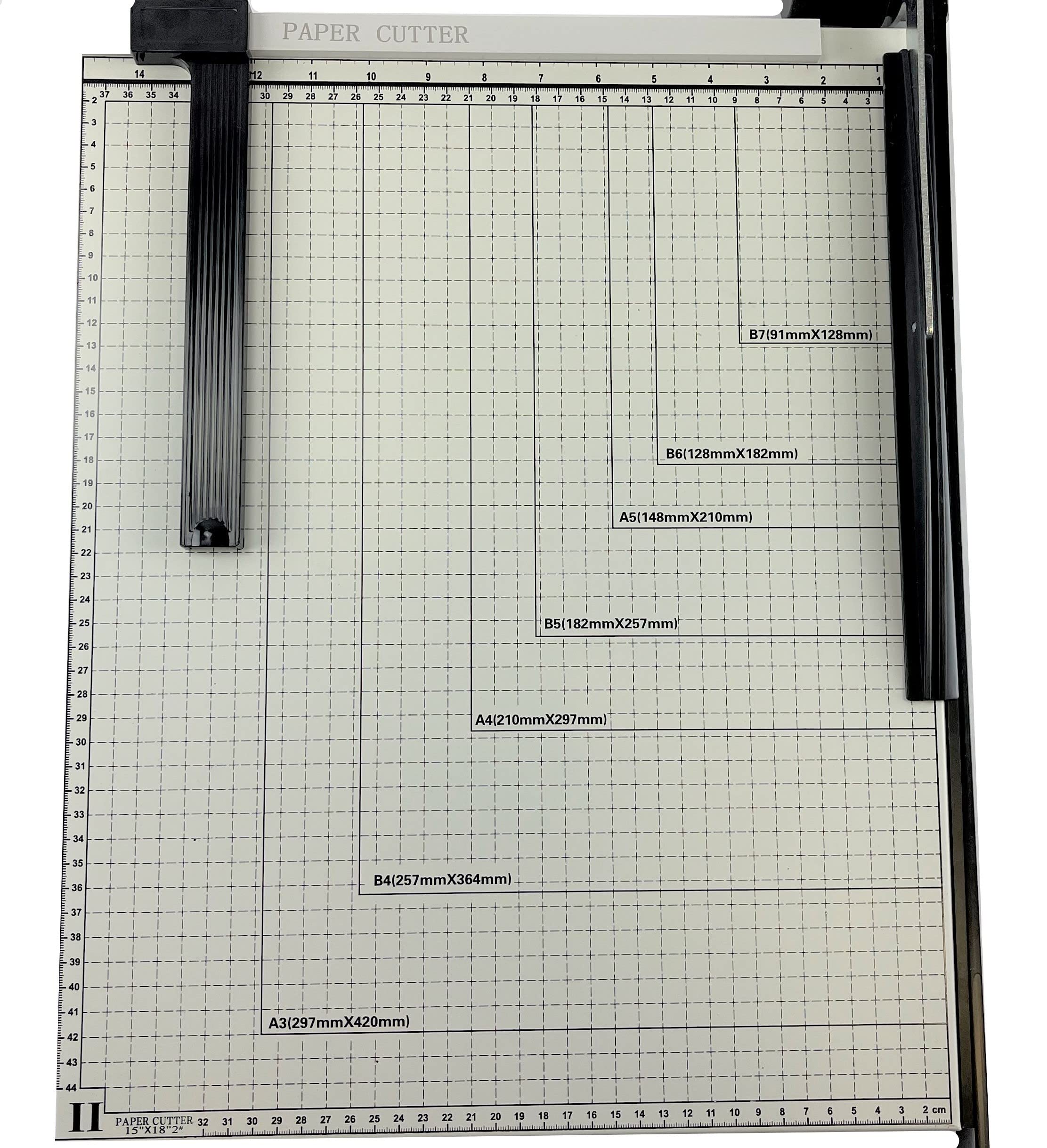 Paper Cutter Guillotine Style 18" Cut Length X 15" Inch Metal Base Trimmer