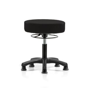 perch life height adjustable stool with stationary caps | desk height 18-23 inches | 250-pound weight capacity | (black vinyl)