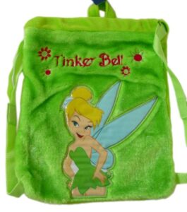 disney tinker bell plushy drawstring backpack - green