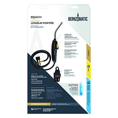 Bernzomatic BZ8250HT Reach Hose Torch, Trigger-Start Hose Torch with Included Holster For Fuel Canister