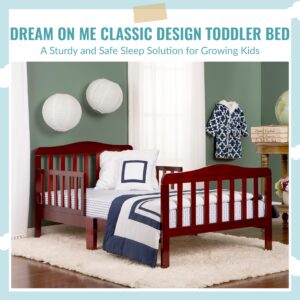 Dream On Me Classic Design Toddler Bed in Cherry, Greenguard Gold Certified 57x28x30 Inch (Pack of 1)