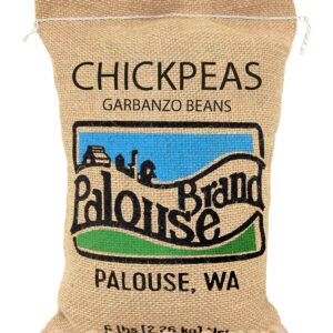 Chickpeas | Garbanzo Beans | 5 LBS | Family Farmed in Washington State | Desiccant Free | Non-GMO Project Verified | Kosher Parve | USA Grown | Field Traced | Burlap Bag