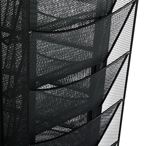 Safco Onyx Rotating Mesh Magazine Stand, Brochure Organizer, Display Rack with 30 Pockets, Commercial-Grade Steel Construction