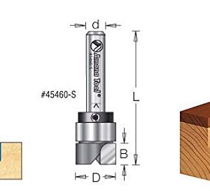 Amana Tool - 45475-S Carbide Tipped Flush Trim Plunge Template 3/8 Dia x 1/4 Sh