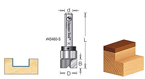 Amana Tool - 45475-S Carbide Tipped Flush Trim Plunge Template 3/8 Dia x 1/4 Sh