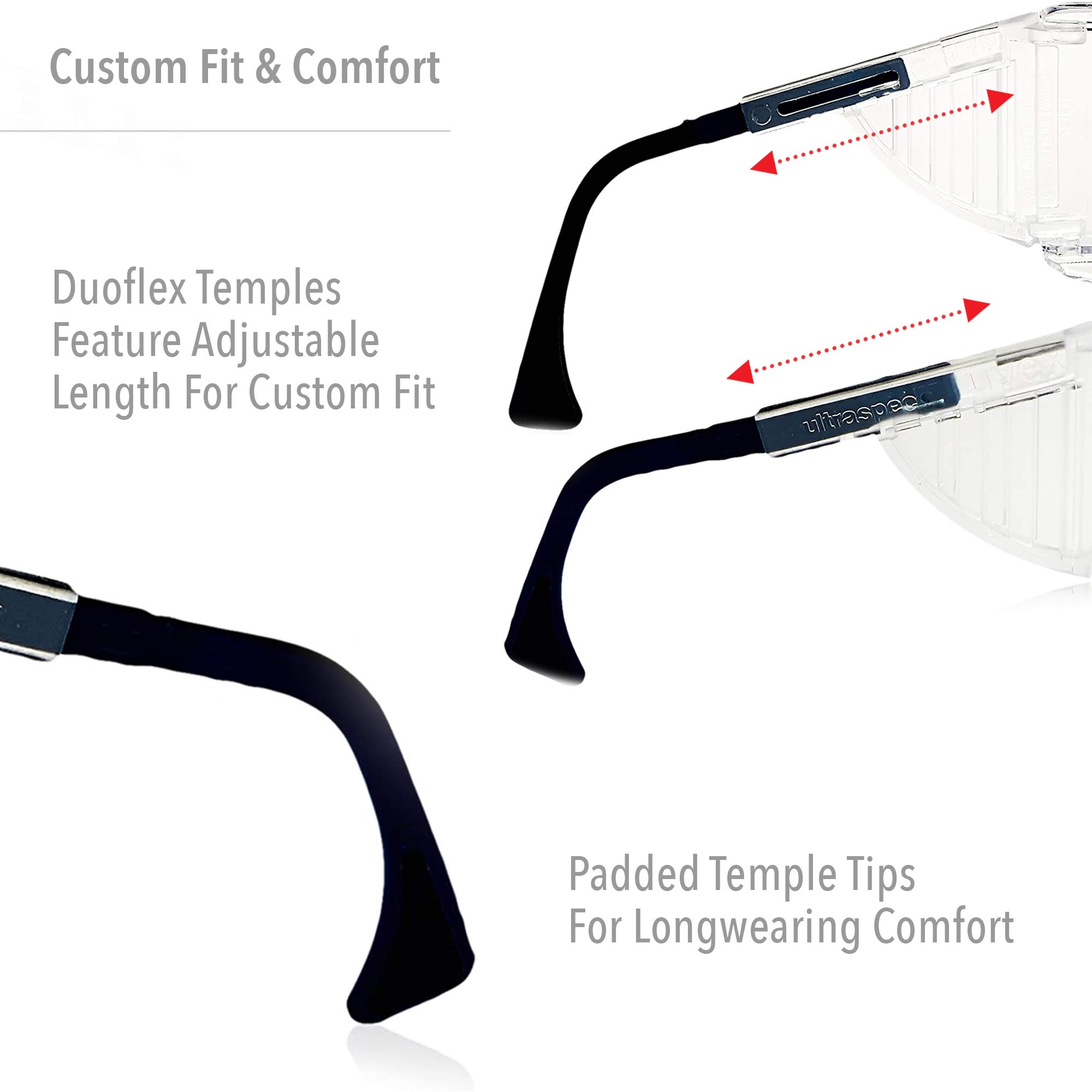 Honeywell Uvex Ultra-Spec 2001 OTG (Over-the Glass) Visitor Specs Safety Glasses with Clear Uvextreme Anti-Fog Lens (S0112C)