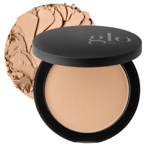 glo skin beauty pressed base powder foundation makeup (honey light) - flawless coverage for a radiant natural, second-skin finish