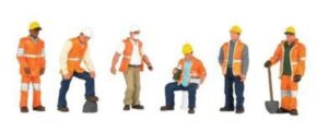 bachmann trains - figures - maintenance workers (6pcs/pk) - o scale
