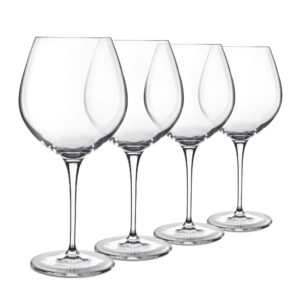 Luigi Bormioli Crescendo 22.25 Ounce, Bourgogne Wine Glasses, Set Of 4, Crystal SON-hyx Glass, Made In Italy.