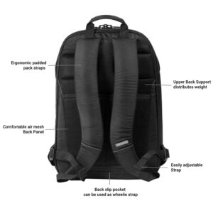 Brenthaven Metrolite Travel Backpack Fits 15.6 Inch Chromebooks, Laptops, Tablets, Plane Carry On Bag - Black, Durable, Rugged Protection from Impact and Compression