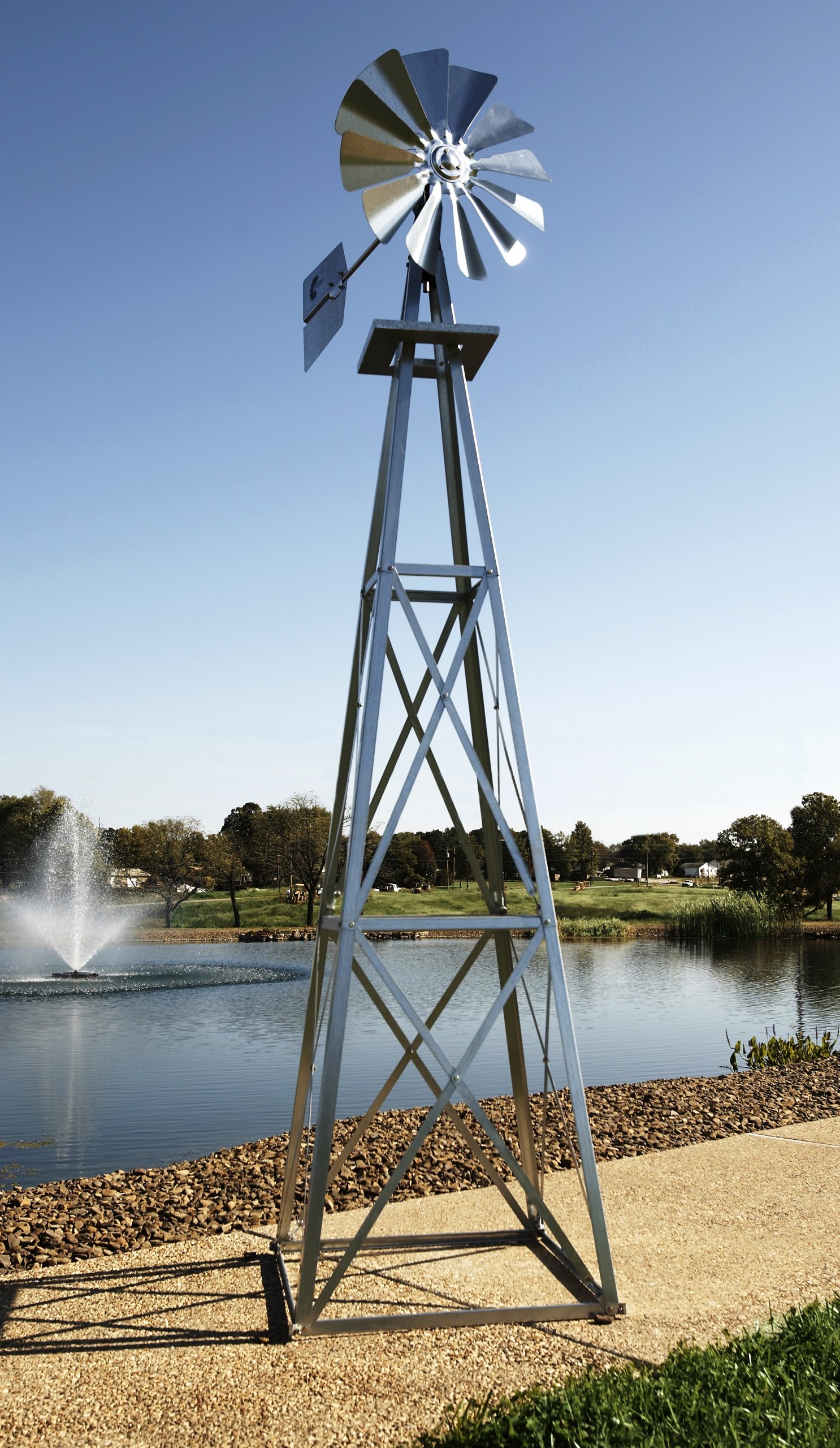 Outdoor Water Solutions 12-Foot Galvanized Backyard Windmill