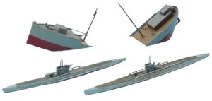 hasegawa 901 1/700 water line series german navy submarine u-boat 7c/9c plastic model