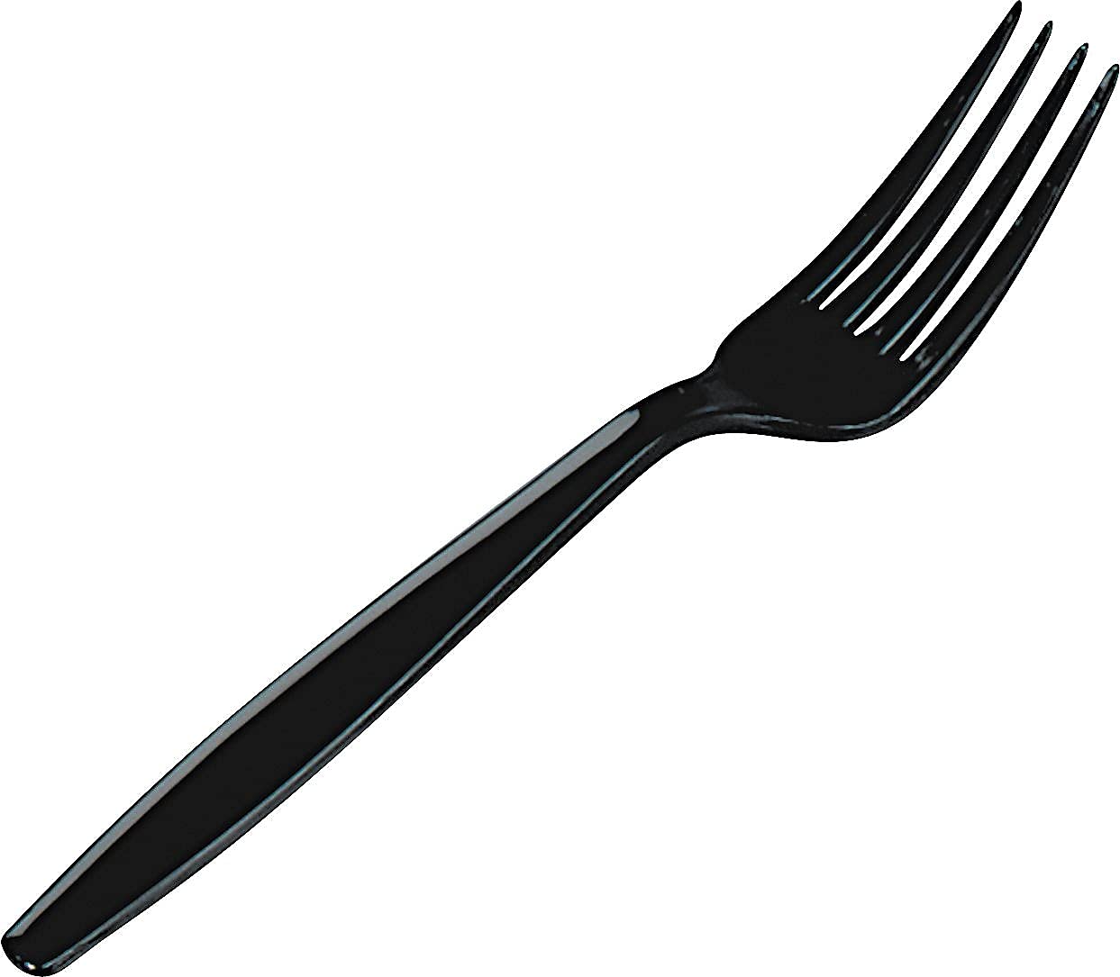 Dixie FH517 Plastic Cutlery, Heavyweight Forks, Black, 1000/Carton