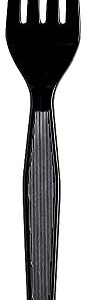 Dixie FH517 Plastic Cutlery, Heavyweight Forks, Black, 1000/Carton