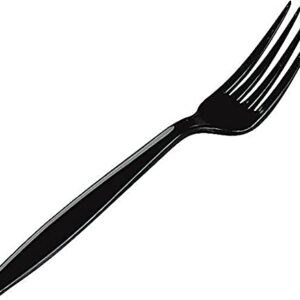 Dixie FH517 Plastic Cutlery, Heavyweight Forks, Black, 1000/Carton