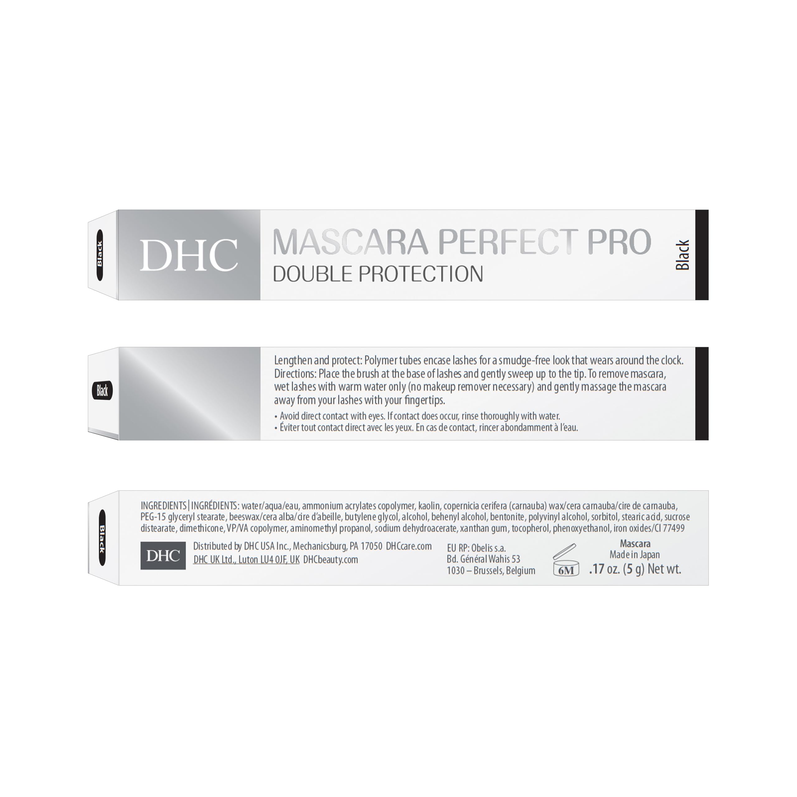 DHC Mascara Perfect Pro Double Protection, Black, 17 oz (5g) Net wt.