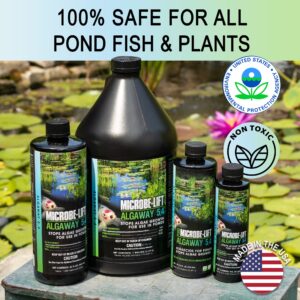 MICROBE-LIFT ALGA08 Algaway 5.4 Algae Control Treatment for Ponds and Water Gardens, Safe for Koi Fish, Goldfish, Plants, and Decorations, 8 Ounces