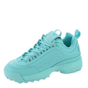 fila women's disruptor ii premium comfortable sneakers, aruba blue/aruba blue/aruba blue, 7