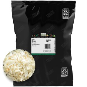 frontier organic chopped onion, 1 pound, dried & chopped sweet organic white onion, kosher, sustainably grown