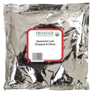 Frontier Organic Spearmint Leaf, 1-Pound Bulk, Chopped, Minty Fresh, Cooking, Teas & Herbal Body Care, Kosher, Non-ETO