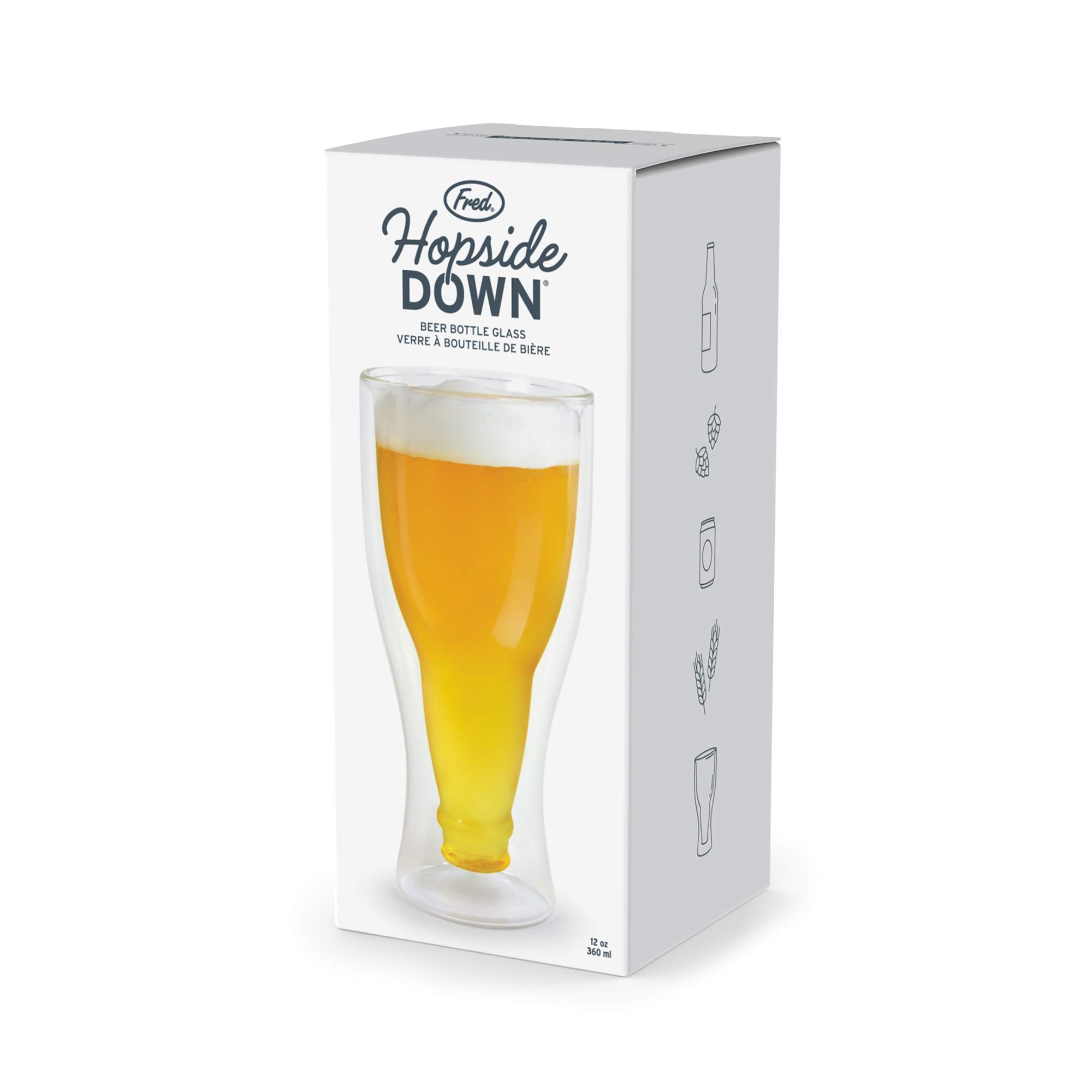 Genuine Fred Hopside Down Beer Glass, Standard