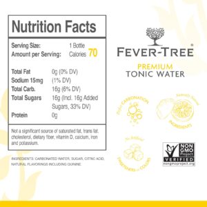 Fever Tree Indian Tonic Water - Premium Quality Mixer - Refreshing Beverage for Cocktails & Mocktails. Naturally Sourced Ingredients, No Artificial Sweeteners or Colors - 200 ML Bottles - Pack of 24