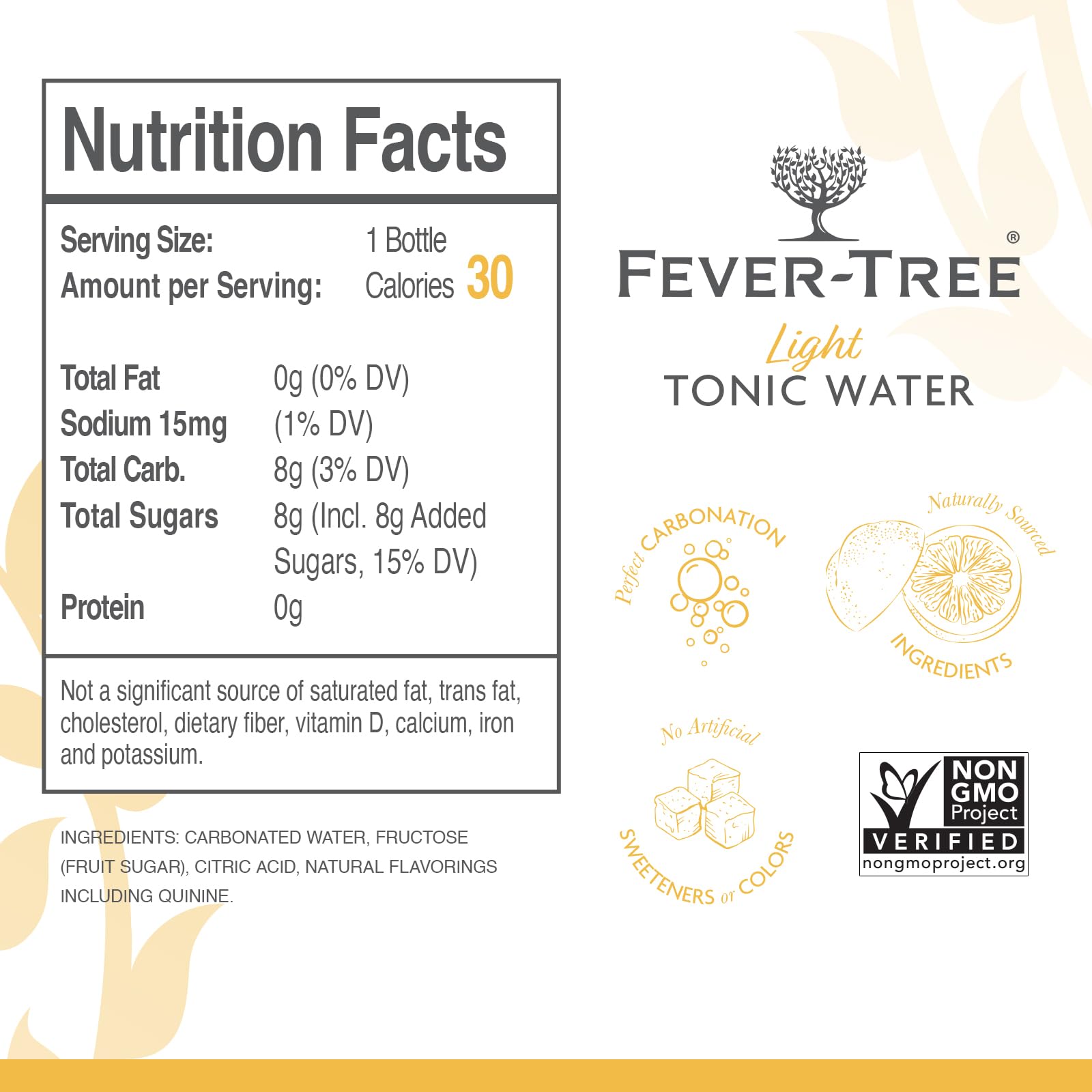 Fever-Tree Refreshingly Tonic Water, Light, 6.8 Fl Oz (Pack of 24)