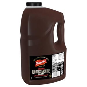 french's worcestershire sauce, 1 gal - one gallon container of gluten-free worcestershire sauce, perfect as meat tenderizer, marinades, sauces and more