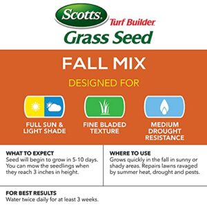 Scotts Turf Builder Grass Seed Fall Overseeding Mix, Thickens & Strengthen to Help Prevent Future Weeds, 15 lbs.