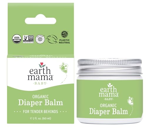 Earth Mama Organic Diaper Balm 2-Ounce | Diaper Cream for Baby | EWG Verified, Petroleum & Artificial Fragrance-Free with Calendula for Sensitive Skin