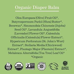 Earth Mama Organic Diaper Balm 2-Ounce | Diaper Cream for Baby | EWG Verified, Petroleum & Artificial Fragrance-Free with Calendula for Sensitive Skin