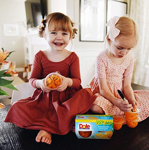 Dole Fruit Bowls Mandarin Oranges in 100% Juice Snacks, 4oz 24 Total Cups, Gluten & Dairy Free, Bulk Lunch Snacks for Kids & Adults