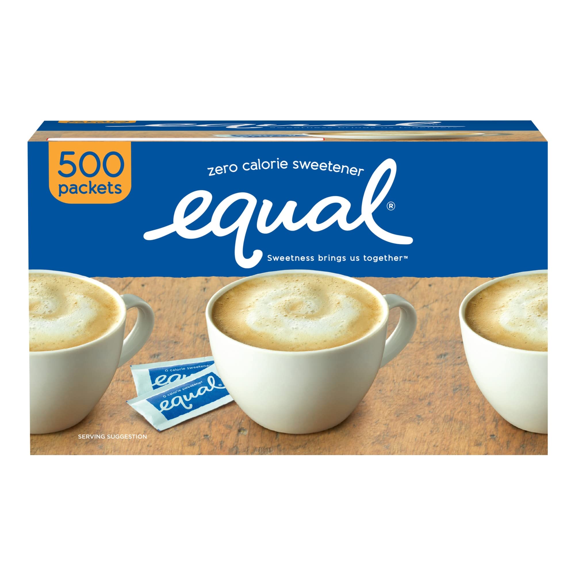 EQUAL 0 Calorie Sweetener, Sugar Substitute, Zero Calorie Sugar Alternative Sweetener Packets, Sugar Alternative, 500 Count