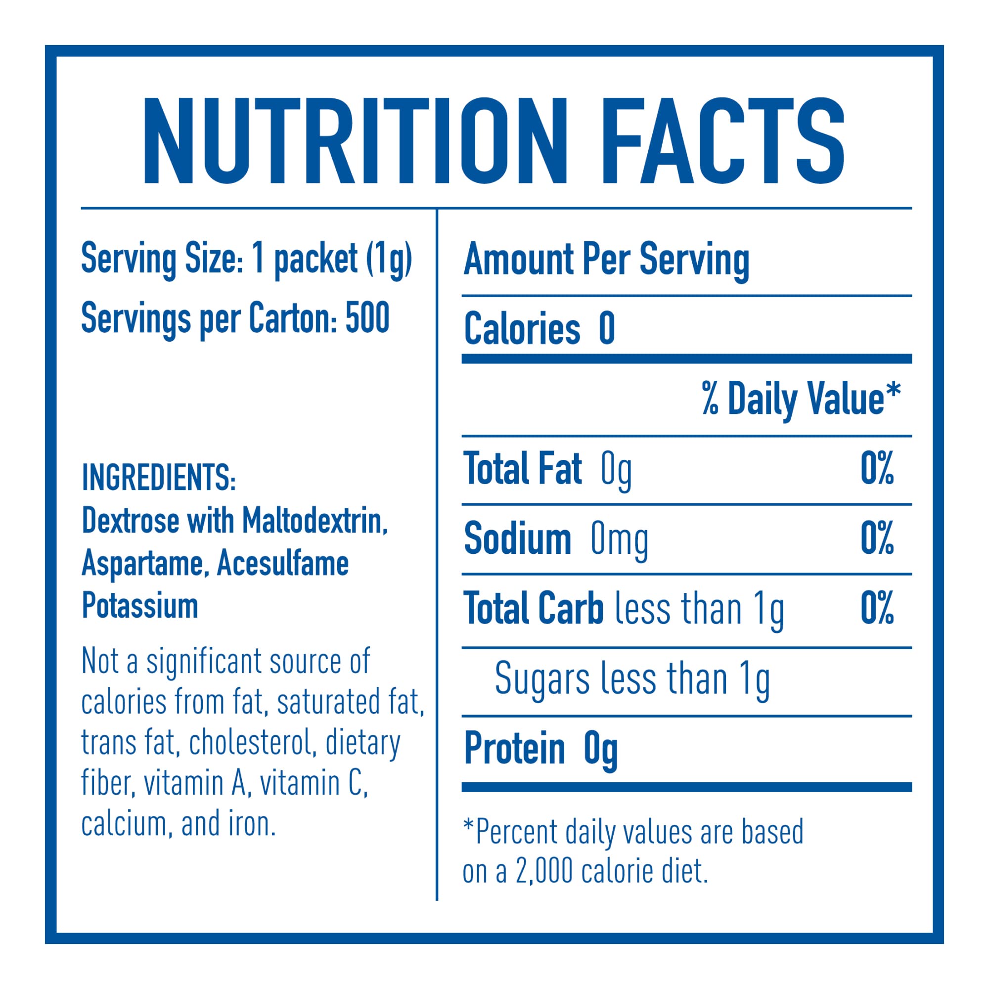 EQUAL 0 Calorie Sweetener, Sugar Substitute, Zero Calorie Sugar Alternative Sweetener Packets, Sugar Alternative, 500 Count