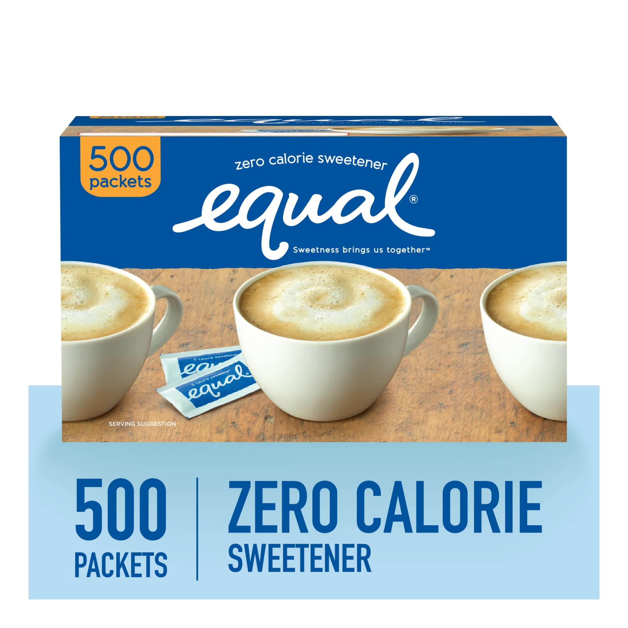 EQUAL 0 Calorie Sweetener, Sugar Substitute, Zero Calorie Sugar Alternative Sweetener Packets, Sugar Alternative, 500 Count