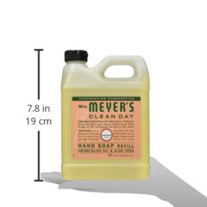 MRS. MEYER'S CLEAN DAY Hand Soap Refill, Made with Essential Oils, Biodegradable Formula, Geranium, 33 fl. oz