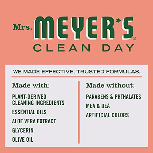 MRS. MEYER'S CLEAN DAY Hand Soap Refill, Made with Essential Oils, Biodegradable Formula, Geranium, 33 fl. oz