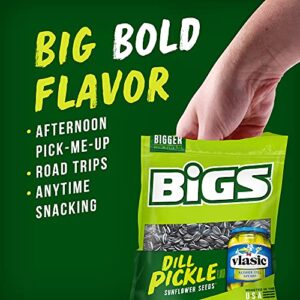 BIGS Vlasic Dill Pickle Sunflower Seeds, Keto Friendly Snack, 5.35-oz. Bag (Pack of 12)