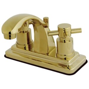 kingston brass ks4642dx concord 4-inch centerset lavatory faucet with concord cross handle, polished brass