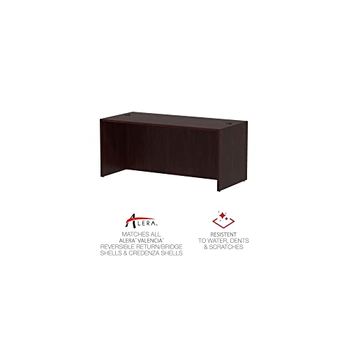 Alera ALEVA216630MY 65 in. x 29.5 in. x 29.63 in. Valencia Series Straight Front Desk Shell - Mahogany