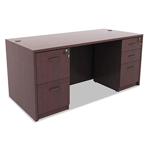 Alera ALEVA532822MY Valencia Series 15.63 in. x 20.5 in. x 28.5 in. Box/File Full Pedestal - Mahogany