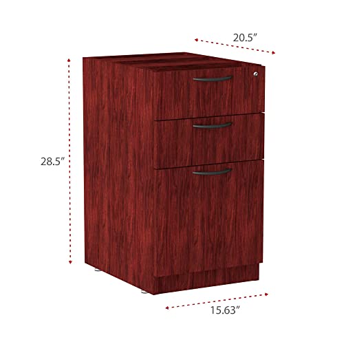 Alera ALEVA532822MY Valencia Series 15.63 in. x 20.5 in. x 28.5 in. Box/File Full Pedestal - Mahogany