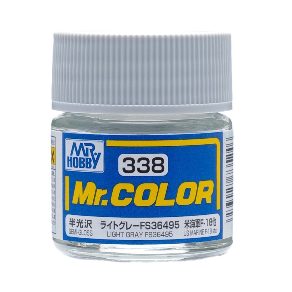 Mr. Color 338 Light Gray FS36495 (Semi-Gloss/Aircraft) Paint 10ml. Bottle Hobby