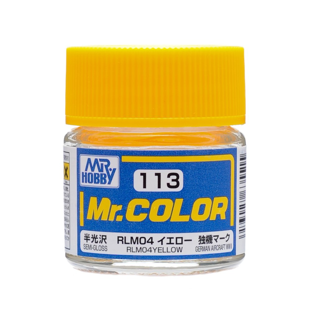 C113 Semi Gloss RLM04 Yellow 10ml, GSI Mr. Color