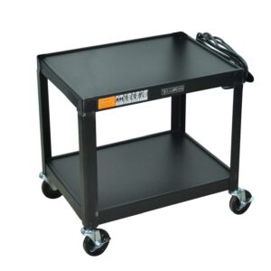 luxor - av26-ob luxor av26 steel fixed height adjustable av utility cart, 26" h, black