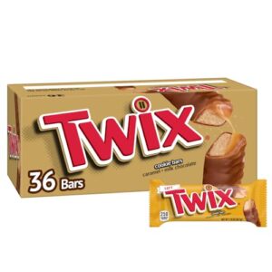 twix full size caramel chocolate cookie candy bar, 1.79 oz. 36-count box