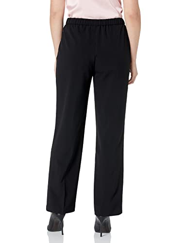 Briggs New York Womens Pull On (Regular Short & Tall Length) Dress Pants, Black, 14 US