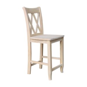 International Concepts 24-Inch Double X Stool, Unfinished
